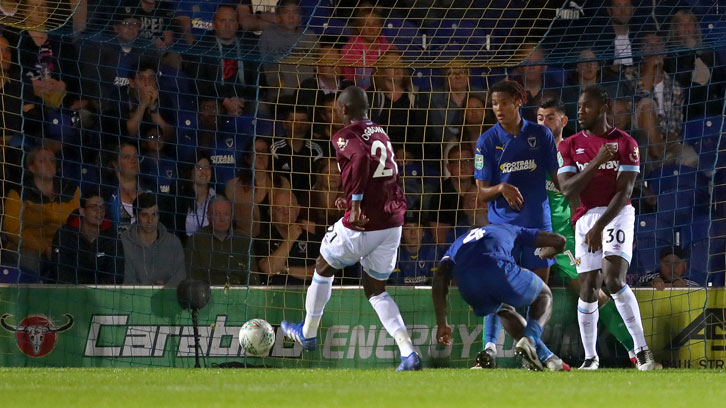 Angelo Ogbonna scored a vital goal for the Hammers at AFC Wimbledon on Tuesday