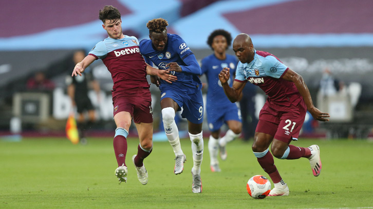 Angelo Ogbonna in action for West Ham against Chelsea