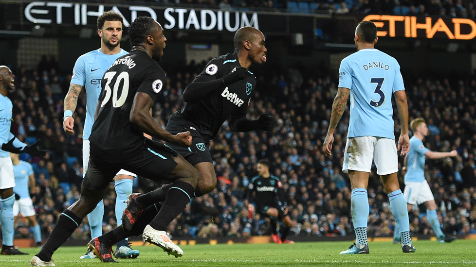 Angelo Ogbonna celebrates scoring against Manchester City