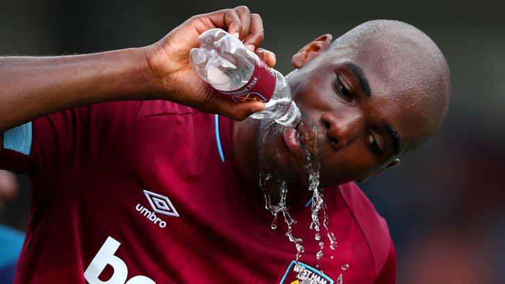 Angelo Ogbonna takes a drink 