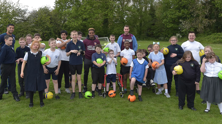 Adrian and Grady Diangana visited Corbets Tey Primary School in Essex