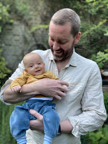 Paddy Scott with son Osprey
