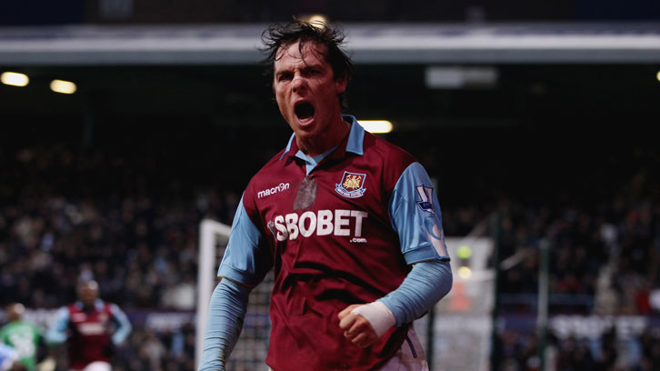 Scott Parker celebrates scoring for West Ham United