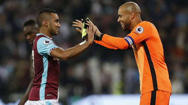 Dimitri Payet and Darren Randolph