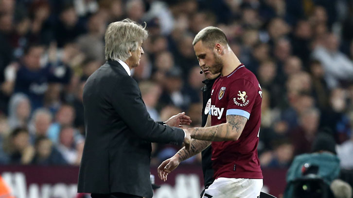 Marko Arnautovic was nursing a knee injury and left the game in the second half