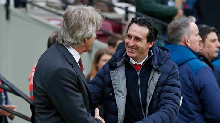 Manuel Pellegrini has never lost in seven home matches against Unai Emery