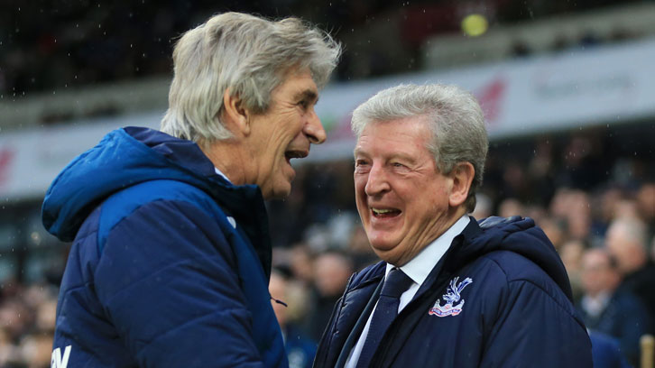 Manuel Pellegrini greets Roy Hodgson