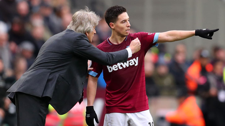 Manuel Pellegrini with Samir Nasri