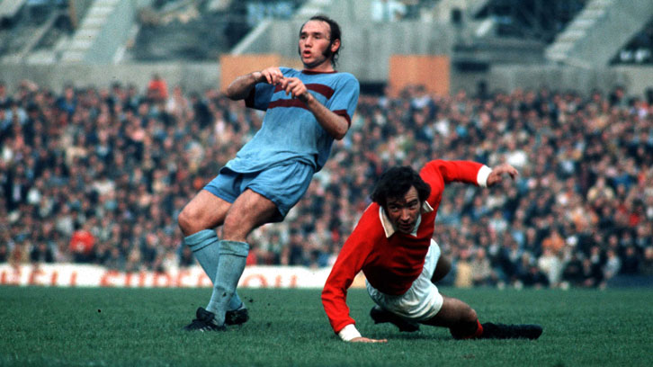 Pop Robson in action against Manchester United in the 1970s