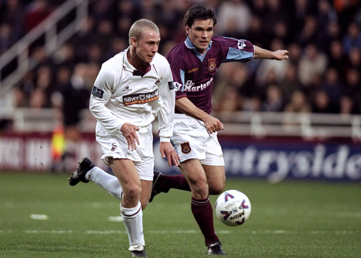 SteVe Potts in action against Swansea