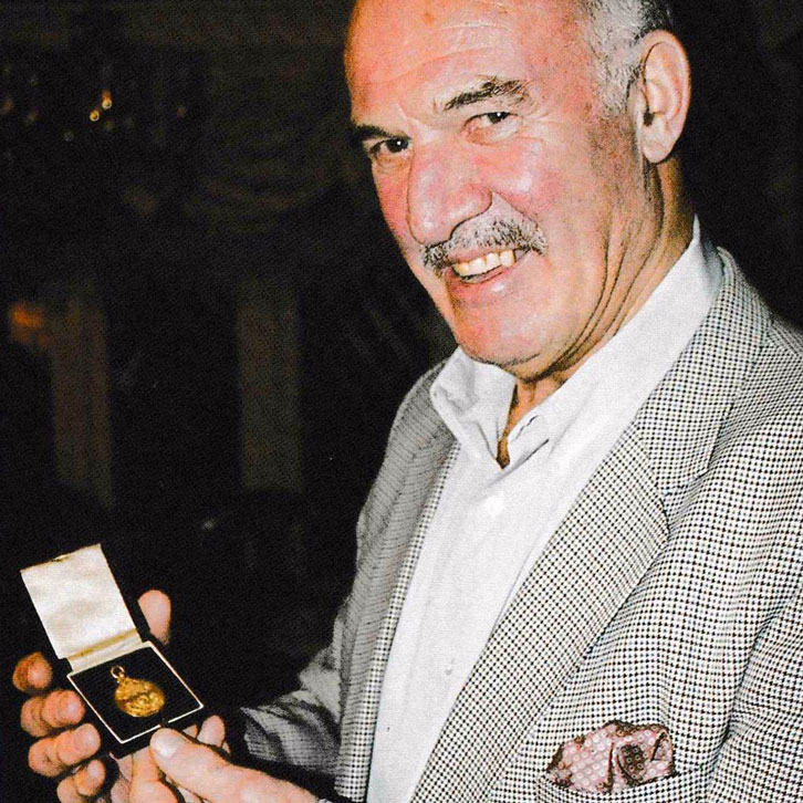Malcolm Pyke displays his 1958 Second Division winner's medal