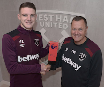 Rice with the award and Academy Director, Terry Westley