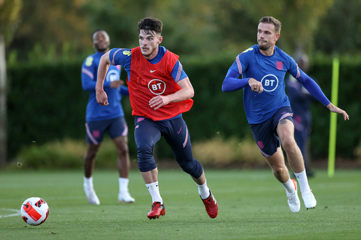 Declan Rice in training with England