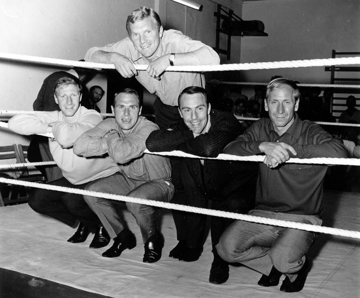 Jack Charlton with four of his fellow 1966 World Cup winners