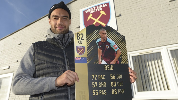 Winston Reid with his FIFA 18 Team of the Week card