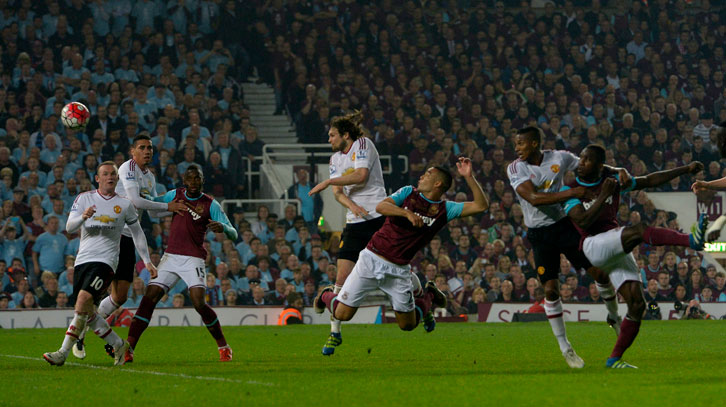 Winston Reid scores in the final game at the Boleyn Ground