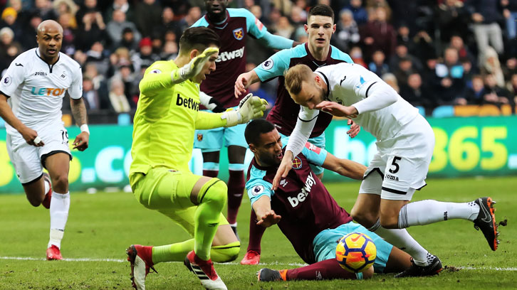 Winston Reid was injured in freak circumstances at Swansea City in March