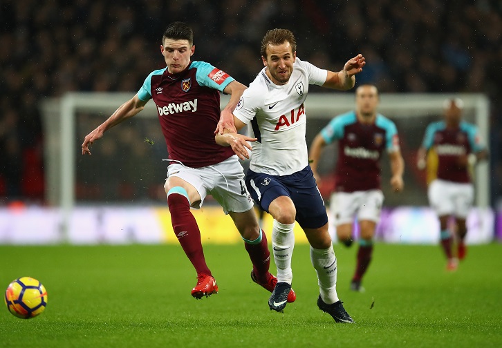 Declan Rice holds off Harry Kane