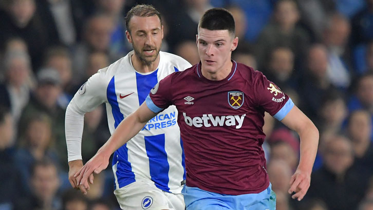 Declan Rice holds off Glenn Murray