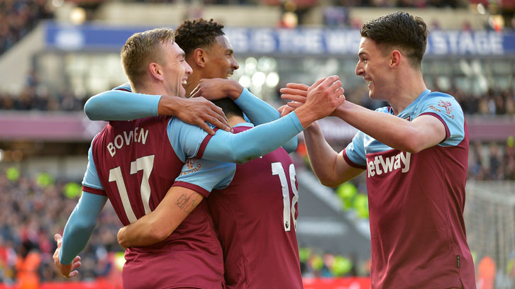 Declan Rice celebrates against Southampton