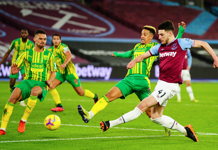Declan Rice in action against West Brom