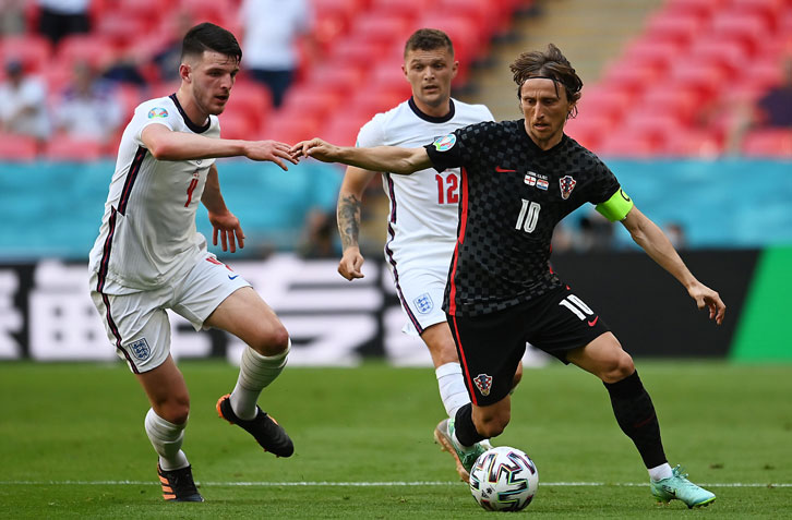 Declan Rice challenges Luka Modric