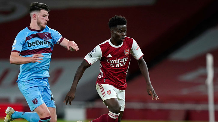 Declan Rice in action against Arsenal