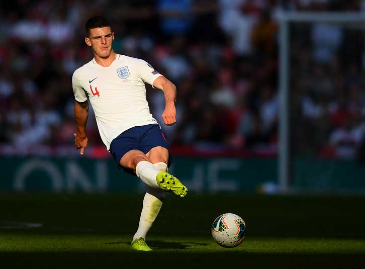 Declan Rice in action against Bulgaria