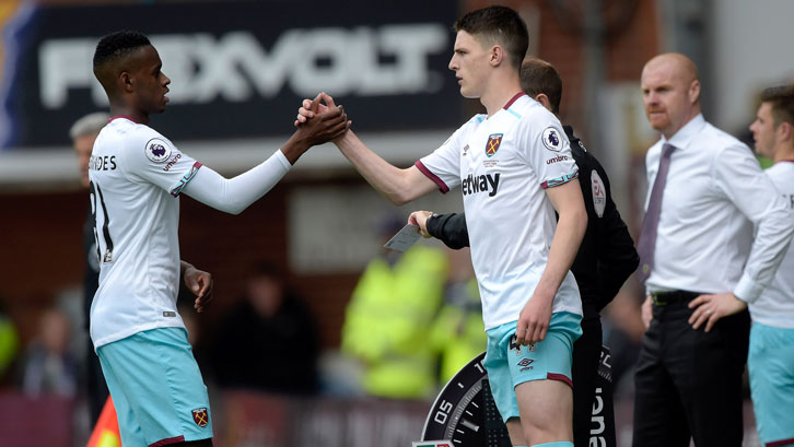 Declan Rice makes his West Ham United debut