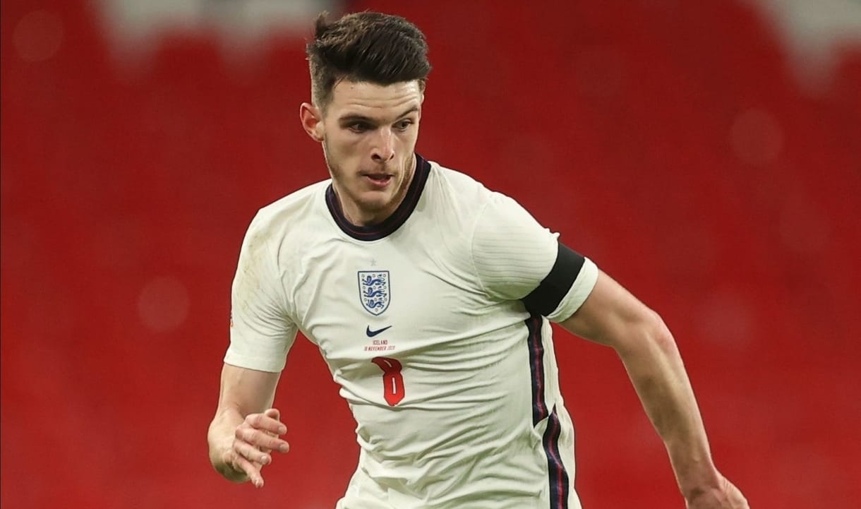 Declan Rice in action for England