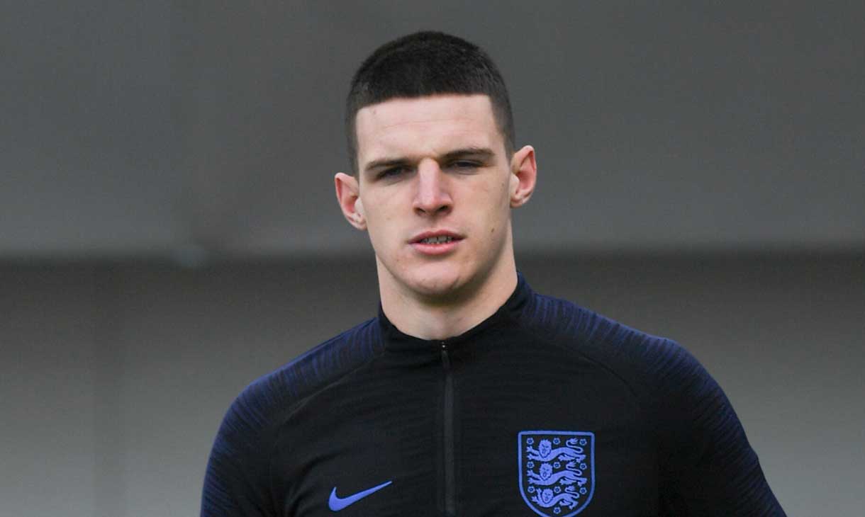 Declan Rice in training with England