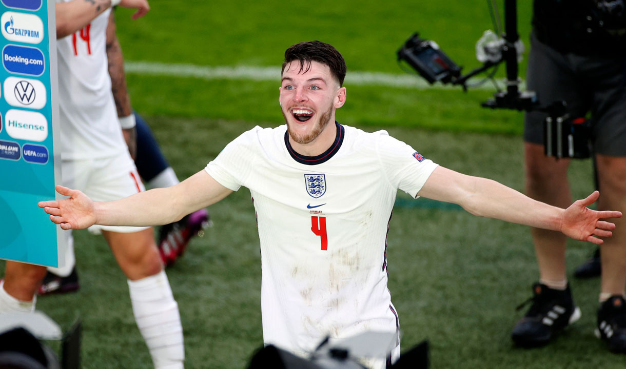 Declan Rice celebrates against Germany