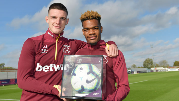 Declan Rice and Grady Diangana each received a Premier League Debut Football