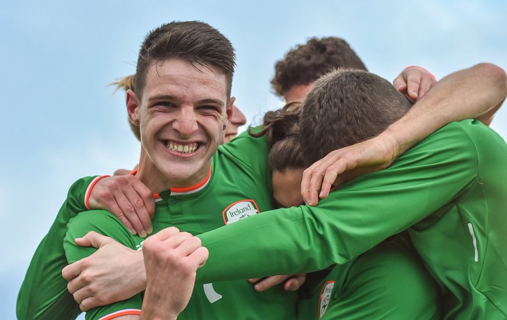 Declan Rice celebrates Ireland U21s' 4-0 victory over Israel