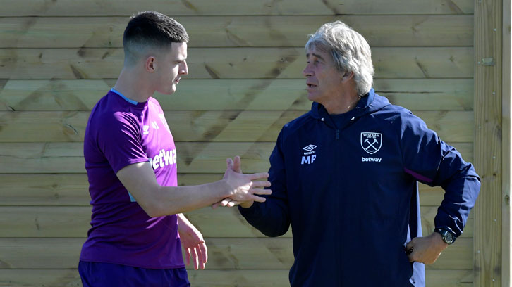 Declan Rice with Manuel Pellegrini