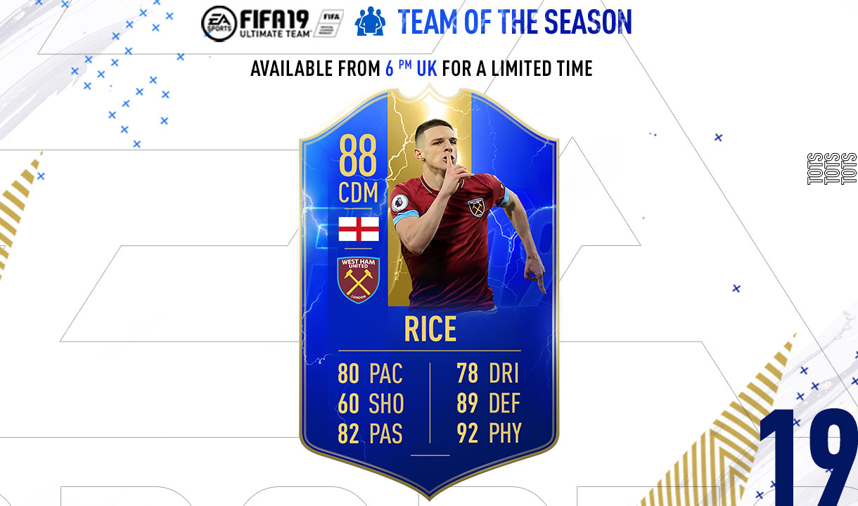 Declan Rice's FIFA 19 Team of the Season card