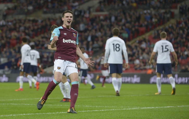 Declan Rice celebrates at Wembley