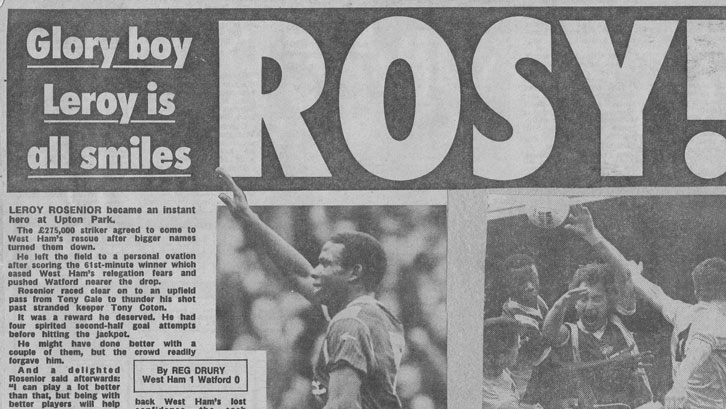 Leroy Rosenior scores on his West Ham debut