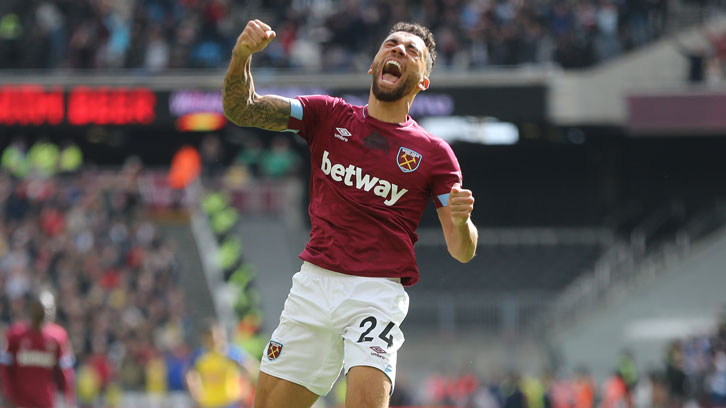 Ryan Fredericks celebrates his goal against Southampton