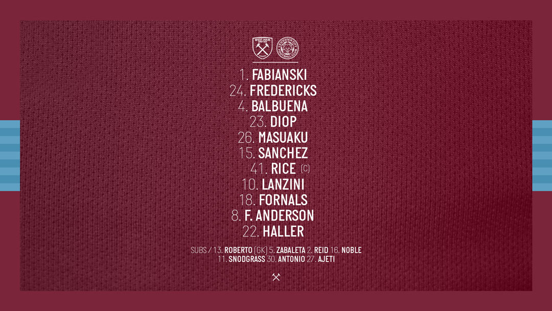 Starting XI v Leicester