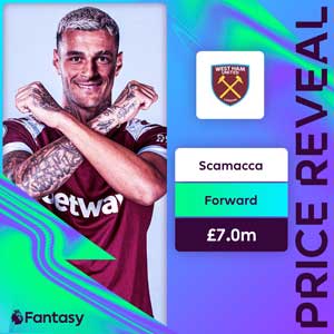 Gianluca Scamacca's Fantasy Premier League price