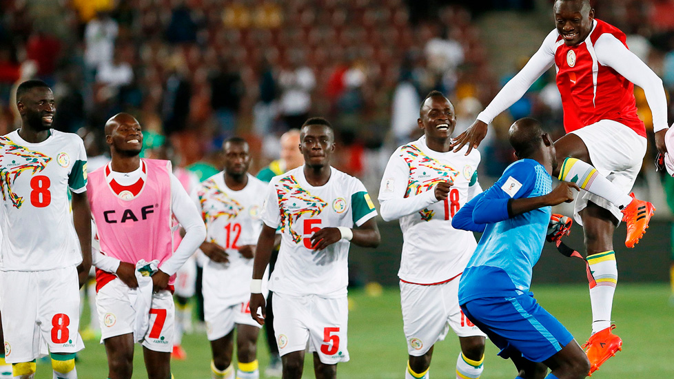 Senegal players celebrate