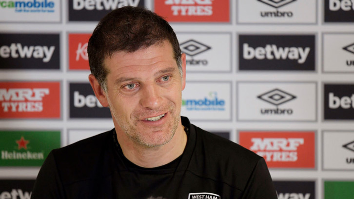 Slaven Bilic chats to a press conference