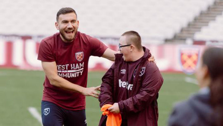 Robert Snodgrass at the launch of the Players' Project