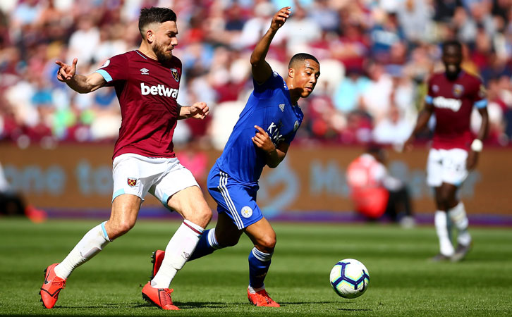 Robert Snodgrass in action against Leicester City at London Stadium