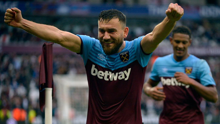 Robert Snodgrass celebrates scoring against Sheffield United