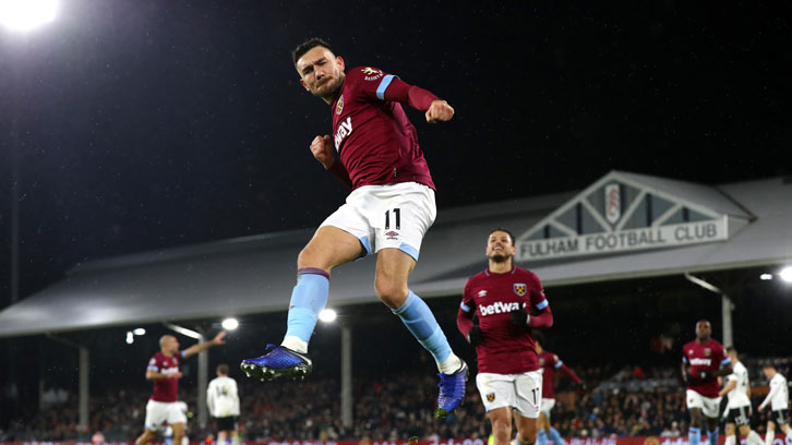 Robert Snodgrass celebrates his goal at Fulham