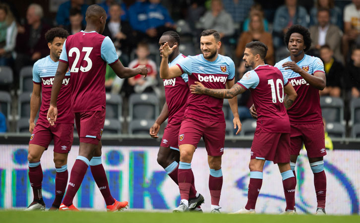 Robert Snodgrass celebrates scoring in pre-season