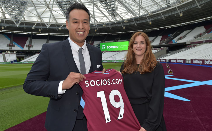 West Ham United engage partnership with Socios.com​    ​