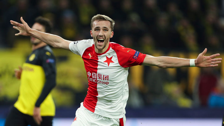 Tomas Soucek playing for Slavia Prague